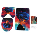 4 Piece Set African Ladies Bathroom Mat Curtain Set Non-Slip Base Carpet +