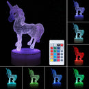 3D LED Night Light USB Horse Animal 7 Color Change Table Desk Lamp Lighting Gift