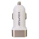 Awei Metal Dual USB Quick Car Charger 5V 2.4A For iPhone SE/6S/6S Plus/6/6 Plus/Galaxy S7 Ipad