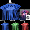 7 Colors Automatic LED Light Changing Round Top Shower Head Bath Rainfall Showerhead High Pressure