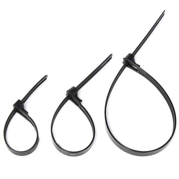 Suleve ZT06 100pcs Releasable Nylon Cable Core Wire Zip Ties Strap Strips 150/200/300mm Length