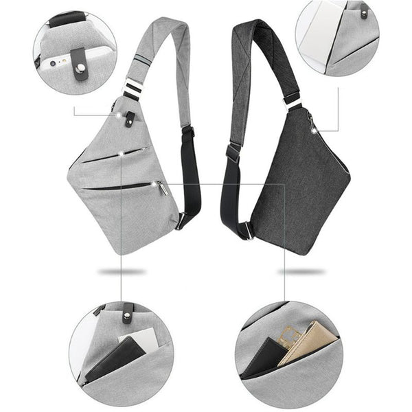 New Osoce Men Nylon Crossbody Shoulder Chest Thin Sling Casual Bag Satchel  W7R4
