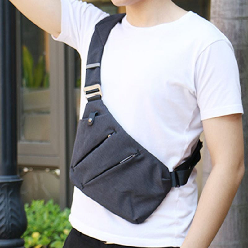 New Osoce Men Nylon Crossbody Shoulder Chest Thin Sling Casual Bag Satchel  W7R4