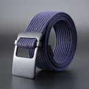ZANLURE 120cm Adjustable Canvas Tactical Belt Leisure Waist Belts with Zinc Alloy Buckle