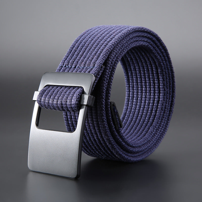 ZANLURE 120cm Adjustable Canvas Tactical Belt Leisure Waist Belts with Zinc Alloy Buckle