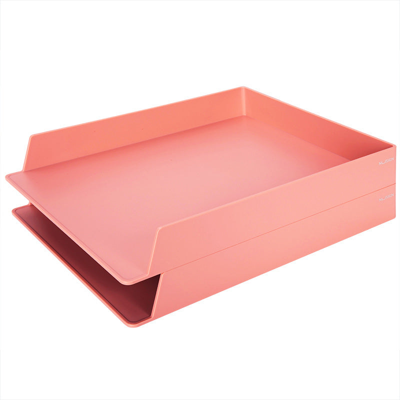 NUSIGN NS021 Stackable 2 Layers File Tray Holder Desktop Books Storage Rack Box Organizer Office Supplies