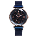 Woman Mesh Magnet Buckle Starry Sky Watch Casual Women Geometric Surface Quartz Watch