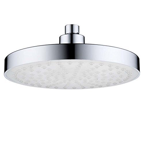 LED Temperture Control Shower Head Water Plating Finished Wall Mount 8 inch Rainfall Round Showerhea