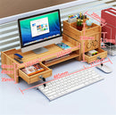 Multi-function Desktop Monitor Stand Computer Laptop Screen Riser Wood Shelf Desk Storage Holder