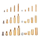 Suleve MXBH1 360Pcs M2/M3/M4 Male-Female Female-Female Knurled Brass Round Thread Hex Column Standoff Support Spacer Pillar for PCB Board