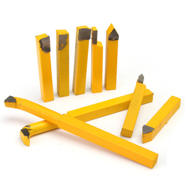 9pcs 8x8mm YW1 Carbide Lathe Turning Tool Holder Yellow