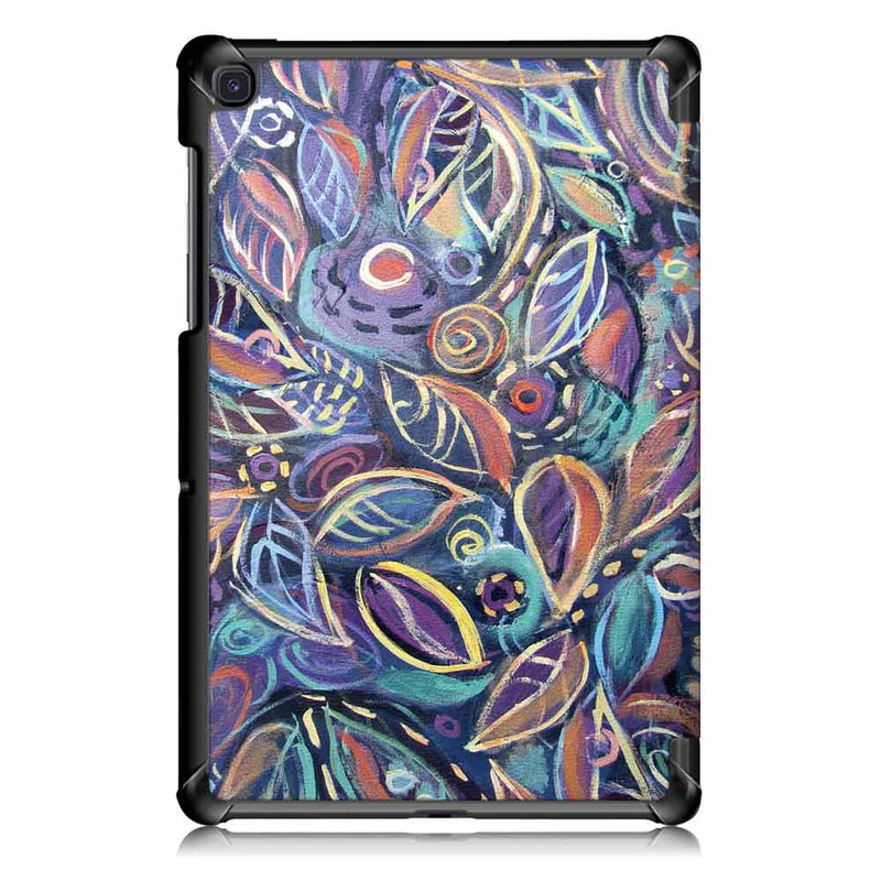 Tri-Fold Pringting Tablet Case Cover for Samsung Galaxy Tab S5E SM-T7290 SM-T725 Tablet - Tree Leaves