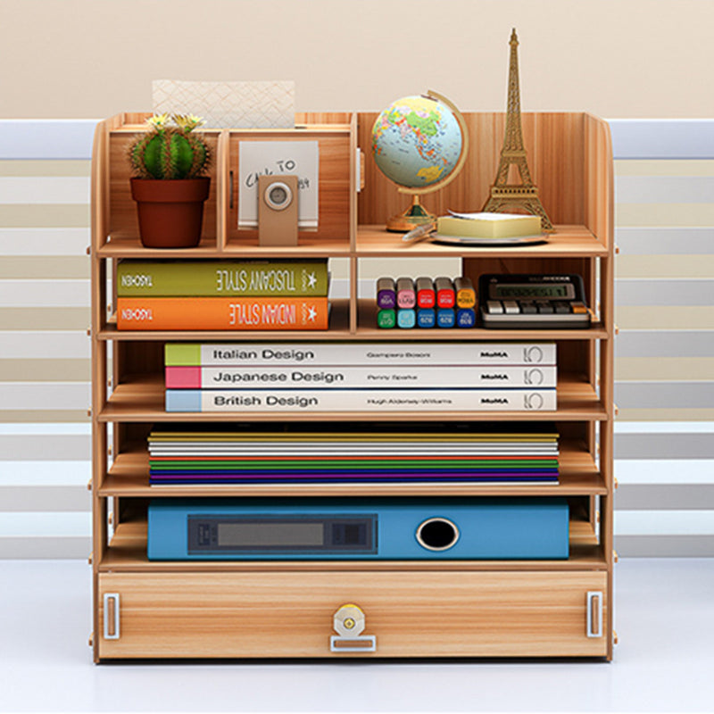 Wooden File Books Holder Bookshelf Desktop Organizer Storage Shelf File Tray Pen Pencil Holder Office School Home Supplies