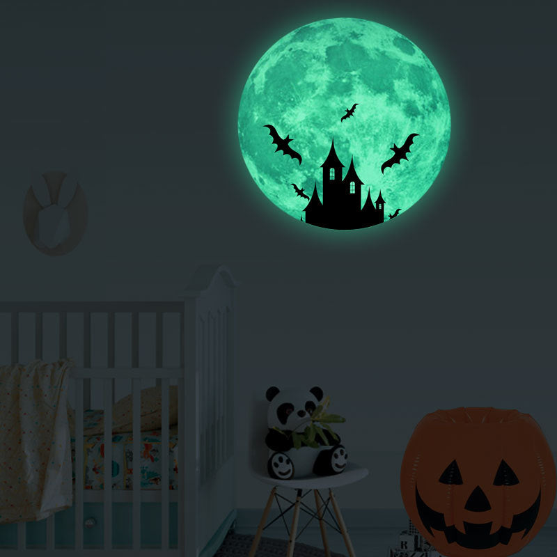 30Cm Large Moon Glow In The Dark Pattern Stickers Luminous DIY Wall Sticker