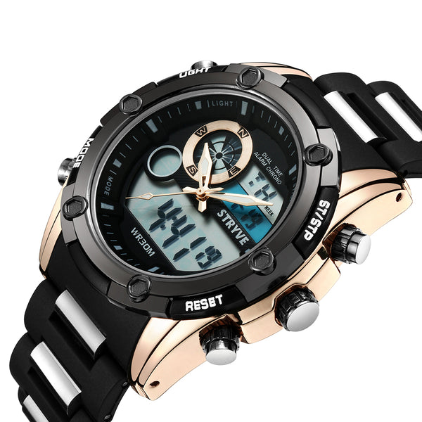 STRYVE S8006 Dual Display Digital Watch Chronograph Alarm Stopwatch Luminous Display Sport Watch