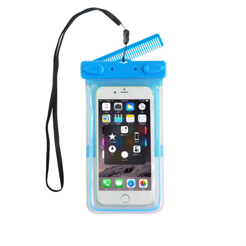 Universal Waterproof Bag With Comb Mirror Transparent Window For Cell Phone Under 6 Inch