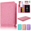 RFID Anti-Scanning Bling Leather Card Bag Passport Case Travel Camping Wallet Coin Purse Card Holder