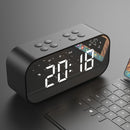 YUNDOM BT501 Wireless Bluetooth 5.0 Speaker Double Alarm Clock FM Radio HiFi Music Column Subwoofer Hands-free Call Mirror Screen Display