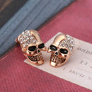 Punk Skull Head Ear Stud Rhinestone Earrings Wholesale for Men Women