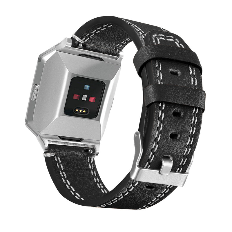 Leather Watch Band Replacement Wrist Strap for Fitbit ionic Smart Watch