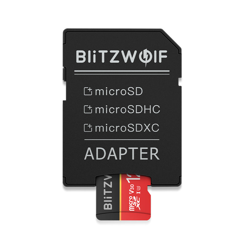 BlitzWolf BW-TF1 Class 10 UHS-1 32GB UHS-3 V30 64GB 128GB Micro SD TF Memory Card with Adapter