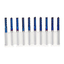Drillpro 10pcs 3.175mm Blue NACO Coated PCB Bits Carbide Engraving Milling Cutter For CNC Tool Rotary Burrs