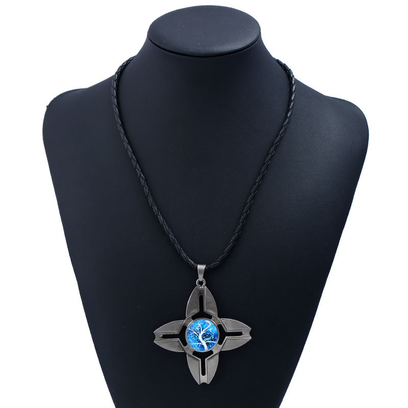 Unisex Fidget Spinner Necklace Four Leaf Crab Craws Pendant Necklace Women Men