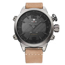 WEIDE WH6101 Fashion LED Digital Watch Waterproof Leather Strap Dual Display Watches