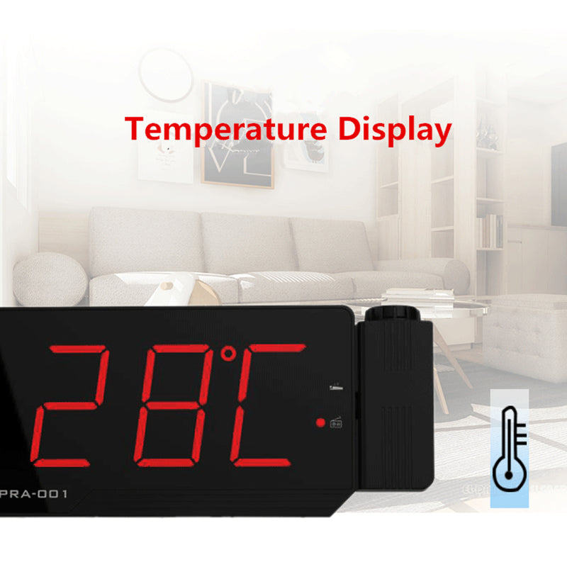 Alarm Clock Projector LED Digital Display Temperature Snooze FM Radio Projector Clock