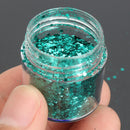4 box 10ml Green Iridescent Nail Art Glitter Powder Sheet 1mm Sequins Sparkly Colorful Acrylic Tips