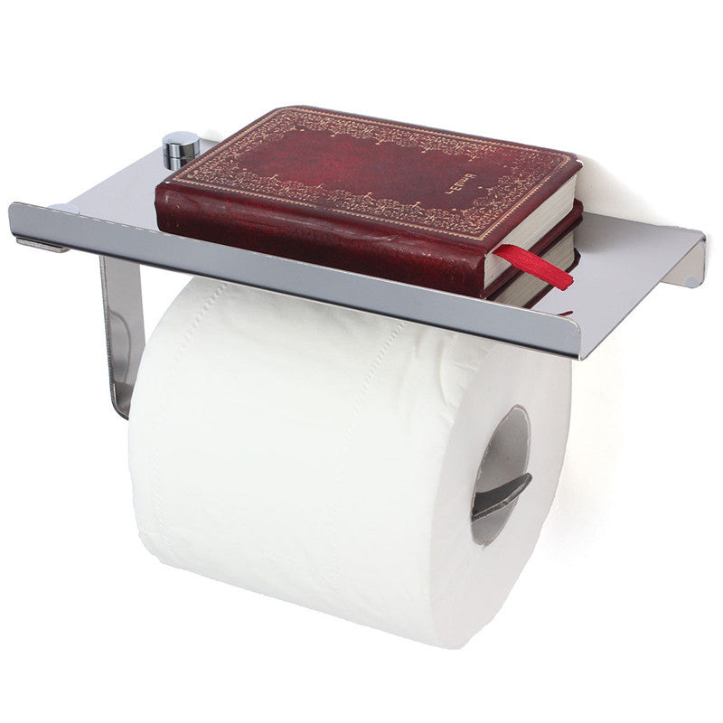 Polished Chrome Stainless Steel Bathroom Toliet Paper Book Phone Holder