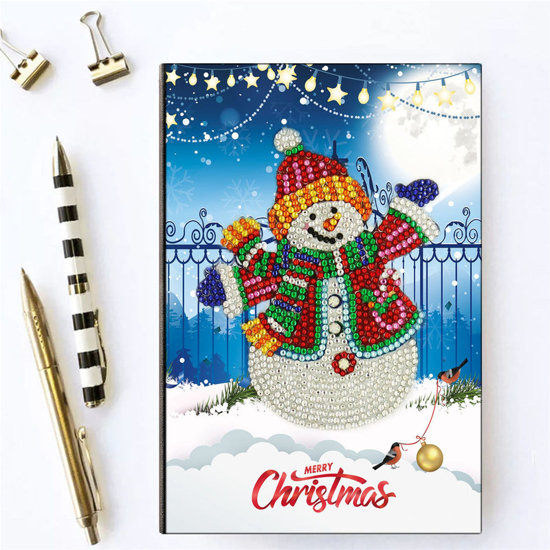 DIY Diamond Painting Embroidery Notebook A5 Notepad Unicorn Butterfly Flower Snow Man Design Special Shaped Hand Paint Leather Cover Cross Stitch Christmas Gifts For Friends