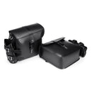 Pair Motorcycle PU Leather Box Hanging Side Saddlebags Black With Water Bottle Kettle Bag Universal