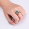 Stylish Gold-Plateda?copper Zircon Ribbon Shape Multicolor Crystal Finger Ring for Women