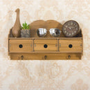Wall Mounted Nail Free Storage Shelf Rack Plants Organizer with 3 Drawers Decorations Stand Office Home Supplies