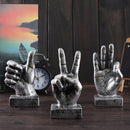 OK/Victory/Thumb Sign Silver Finger Hand Resin Living Room Table Decorations Ornament