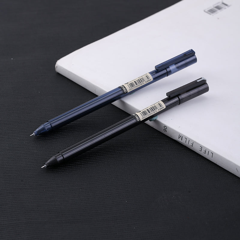 XIAOMI Ecosystem Deli A120 12 Pcs/Box Gel Pens 0.5mm Full Needle Nib Black Ink Black/Blue Pen Barrels Random Delivery