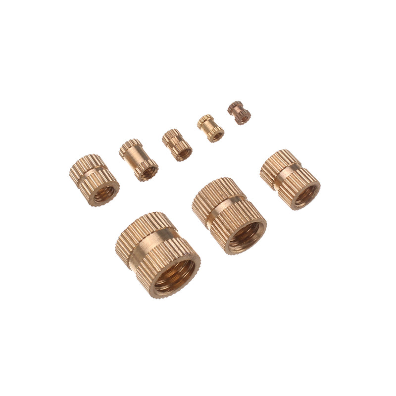 Suleve MXBN4 210pcs M2~M10 Metric Threaded Brass Knurl Nuts Round Insert Embedment Nut Assortment Set