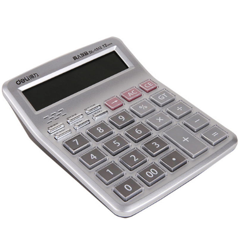 Deli 1512 Calculator Financial Office Supplies Computer 12 Big Key Crystal Button