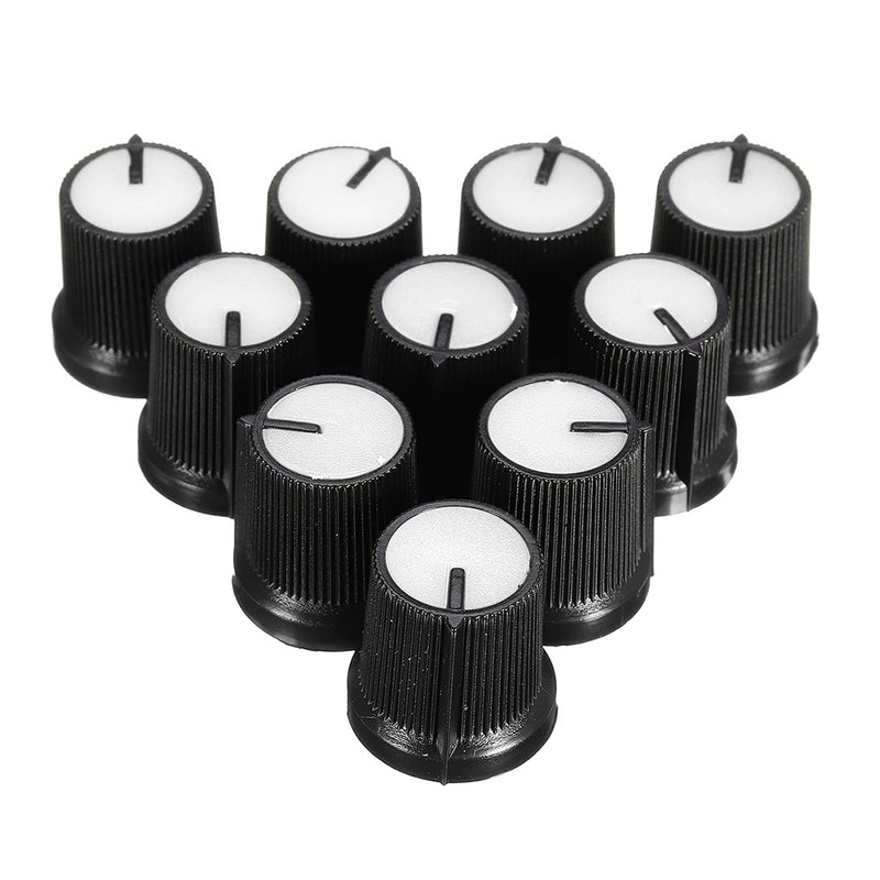 30Pcs White Plastic For Rotary Taper Potentiometer Hole 6mm Knob
