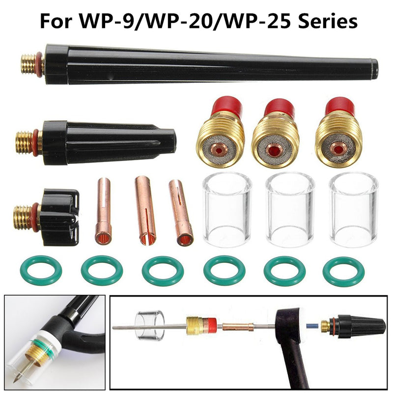 18Pcs TIG Welding Torch Gas Lens