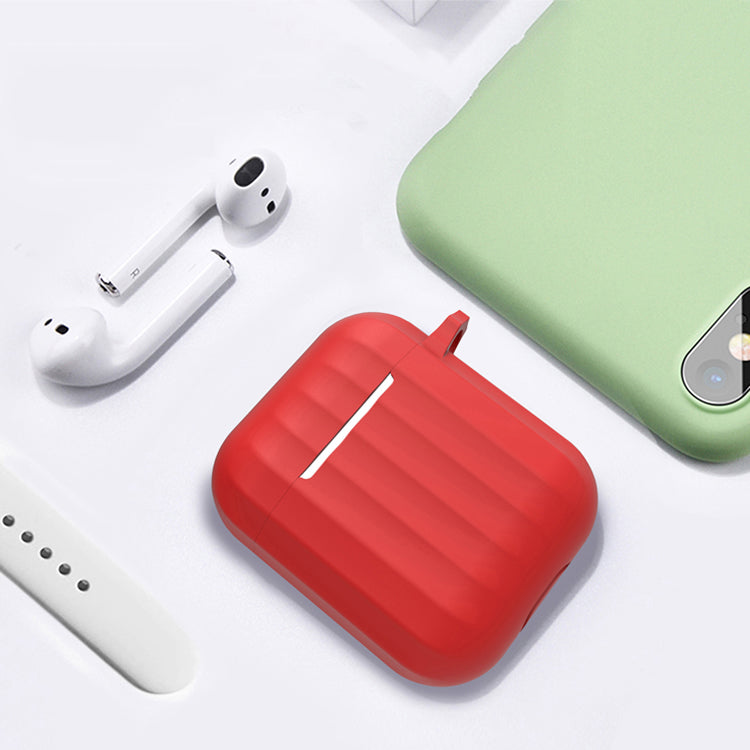 Dirose Portable Shockproof Dirtproof Silicone Wireless bluetooth Earphone Storage Case with Anti-lost Rope & Keychain for Apple Airpods 1/2