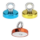 Effetool 60x50mm 112KG Neodymium Recovery Magnet Red/Yellow/Blue Eyebolt Hook Magnet Metal Detector