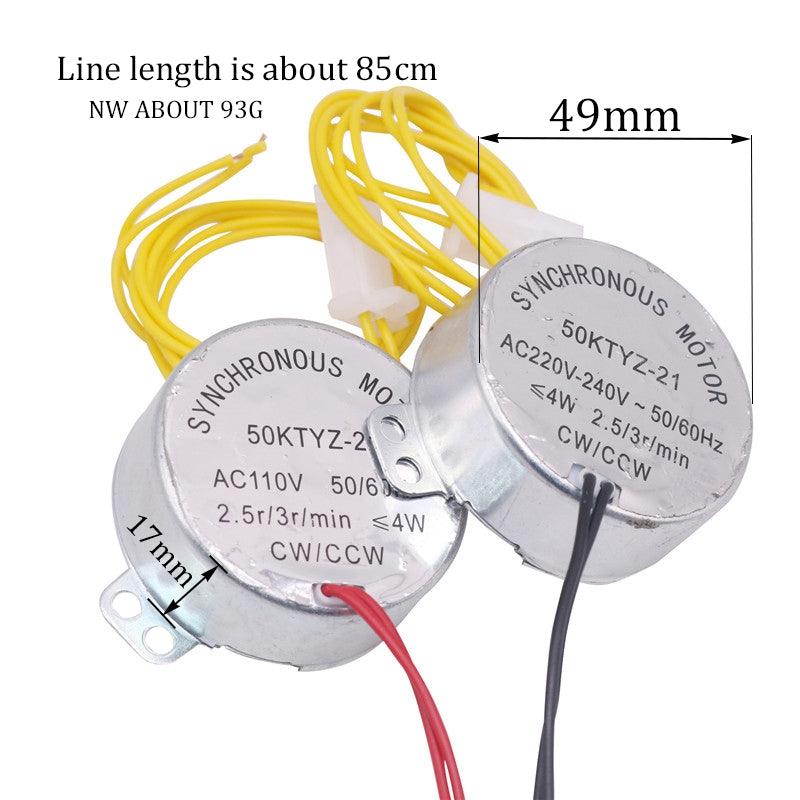 1 Pcs Incubator Automatic Egg Turning Motor Synchronous Motor 2.5/3R/Min Cw J5Y5