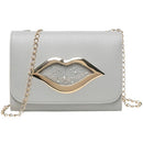 Red Lip Sequins One Shoulder Small Square Bag Chain Messenger Bag Summer Sw