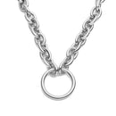 Gothic Chain Choker Necklace Circle Rock Statement Necklace For Women Goth