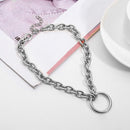 Gothic Chain Choker Necklace Circle Rock Statement Necklace For Women Goth