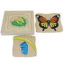 Butterfly Growth Jigsaw Toys Early Childhood Education Wooden Multi-Layer G