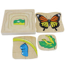 Butterfly Growth Jigsaw Toys Early Childhood Education Wooden Multi-Layer G
