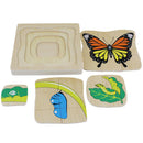 Butterfly Growth Jigsaw Toys Early Childhood Education Wooden Multi-Layer G